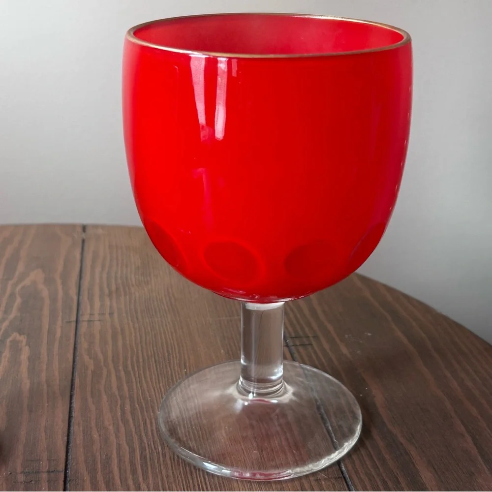 2 Hand-Blown Goblet / Glass Hoffman House Style